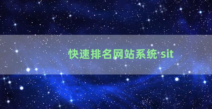 快速排名网站系统 sit